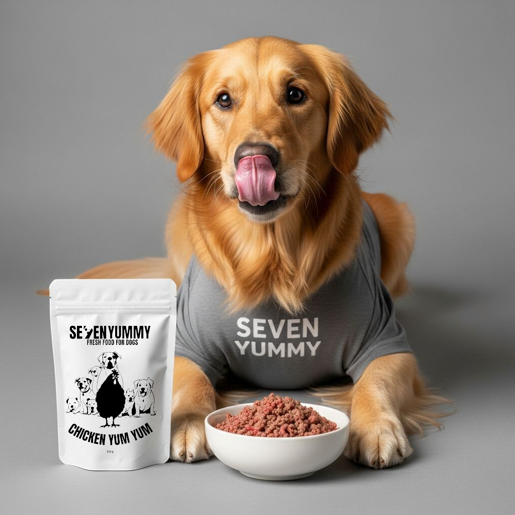 كلب بيأكل وجبة فراخ فريش من Seven Yummy في مصر